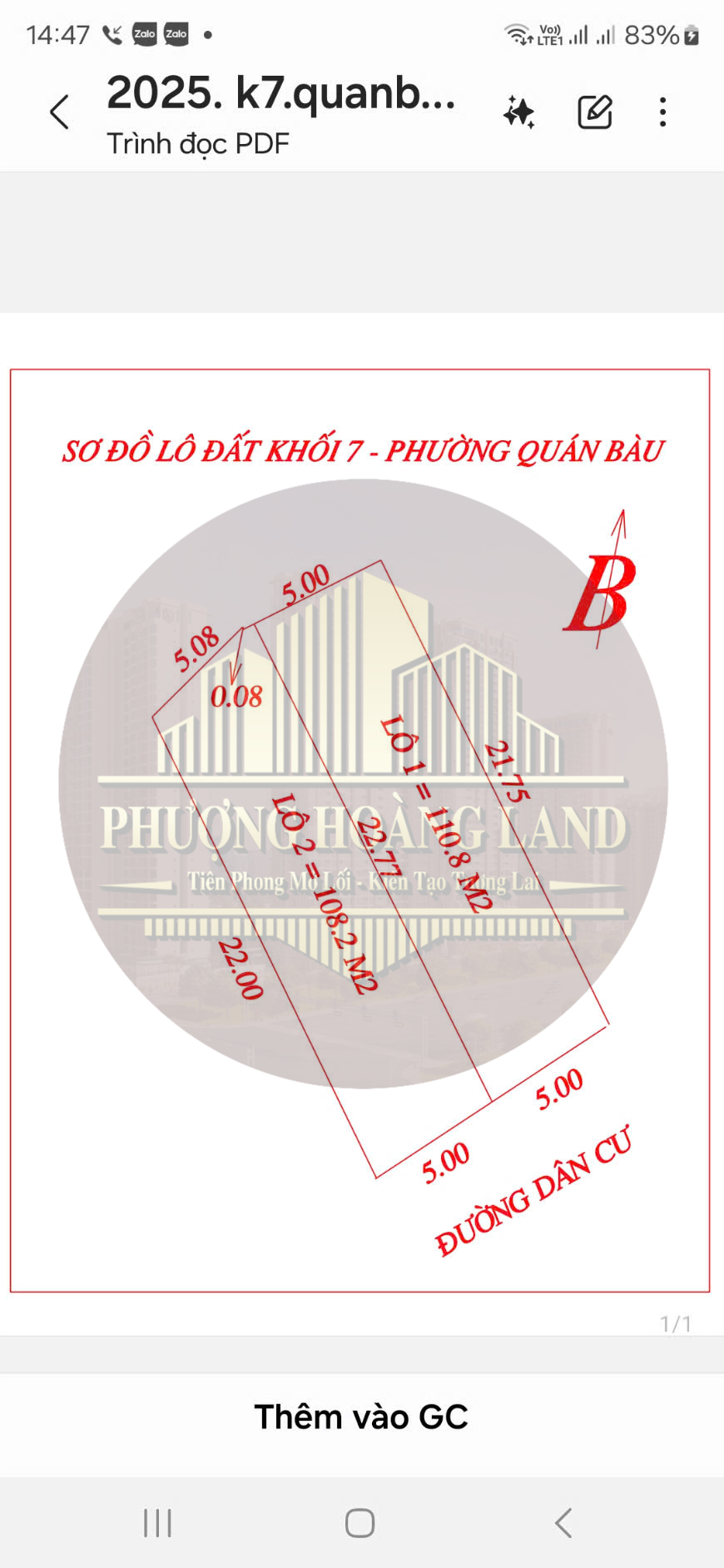 02 Lô Đất khối 7 Quán Bàu, TP Vinh 108,2m2 và 110,8m2 Đông Nam đường rộng 5m